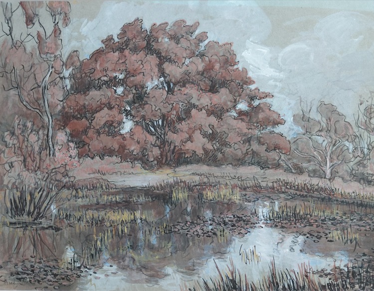 Jean Peské - La mare aux fées à Fontainebleau vers 1920