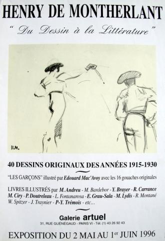 Affiche de l'exposition Henry de MONTHERLANT - du Dessin à la Littérature