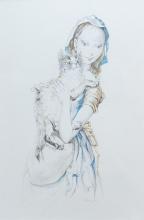 Foujita - Jeune fille au chat - 1959